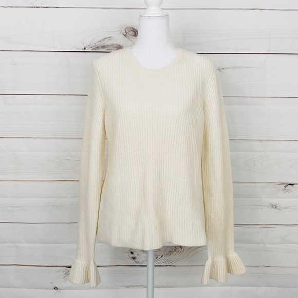 💕🌵Ann Taylor Wool Cashmere Ruffle Sleeve Sweater - Picture 2 of 7